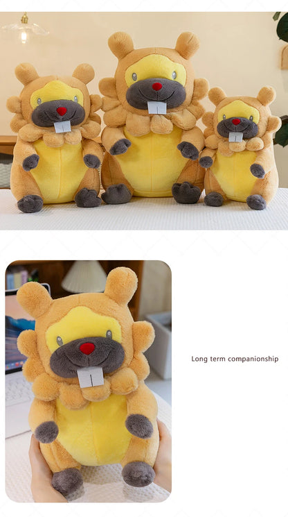35/80cm Large Bidoof  Pokemon Plush Toys Anime Doll Cute Pillow Cartoon Giant Pokémon Plushie Stuffed Gift for Kids Christmas