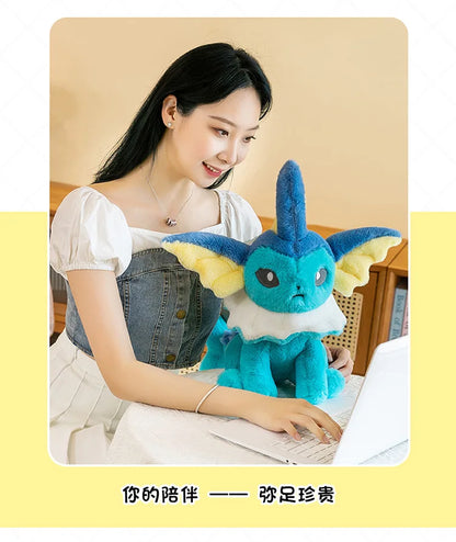 45/60/80CM Big Size Pokémon Jolteon Plushies ‌Vaporeon Cartoon Anime Stuffed Ornament Comfortable Soft Doll Children's Toy Gift