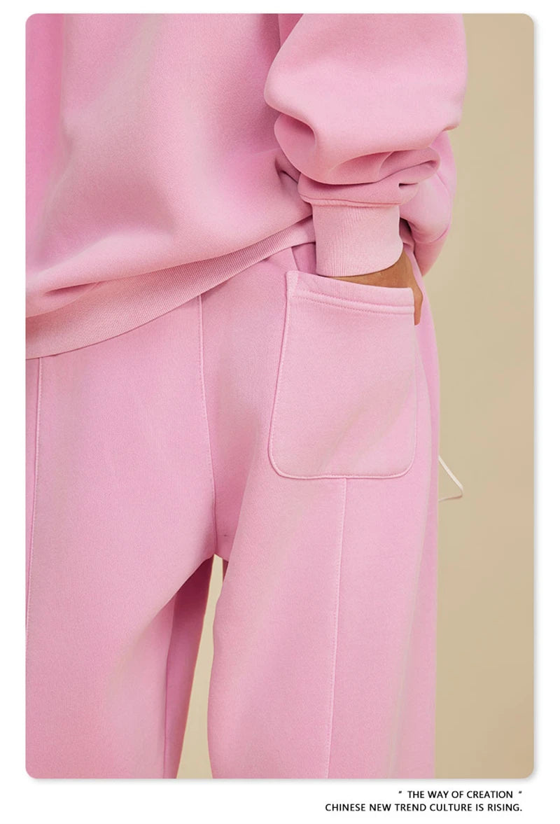 ZODF 2025 Autumn Winter Men’s Washed Fleece Sweatpants 355gsm Loose Retro Joggers Streetwear HY0653