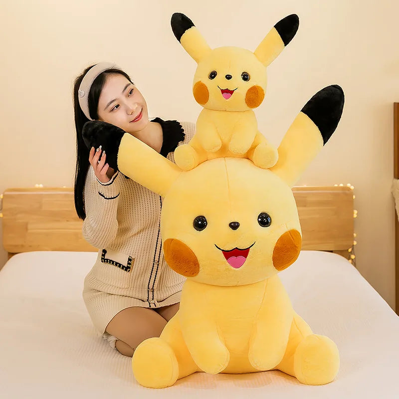 35-70CM Big Size Sitting Pikachu Plush Pokemon Cartoon Anime Peluche Kawaii Ornament Stuffed Animal Children's Toys Gifts