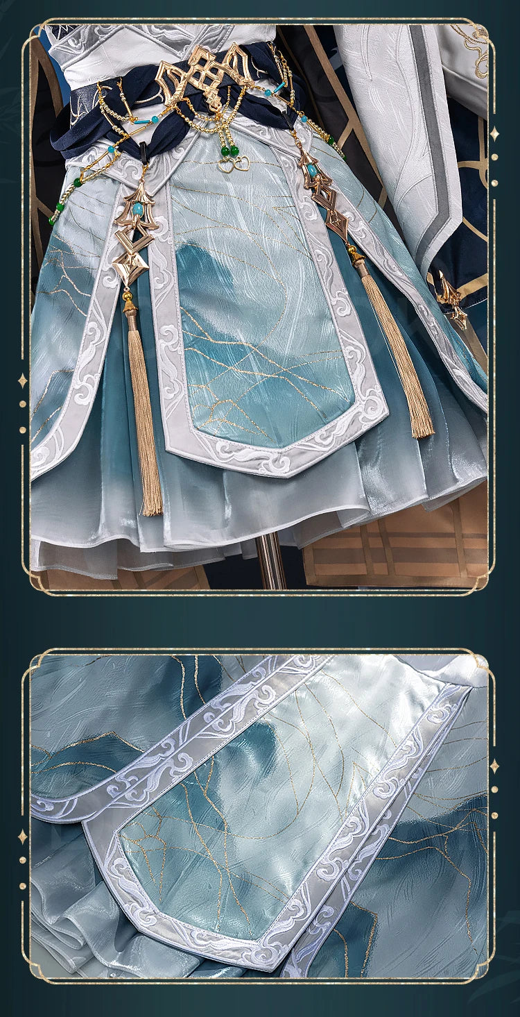 Flowing Clouds Embrace Breeze Heroine Cosplay Costume Game Love and Deepspace DokiDoki-R Women White Dress Lishen Zayne Cosplay