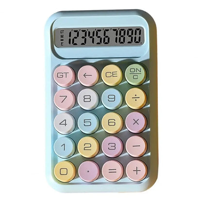 Keyboard Calculator Office 10-digit Mechanical Buttons Calculator Cute Candy Color School Supplies Students/Finance Stationery