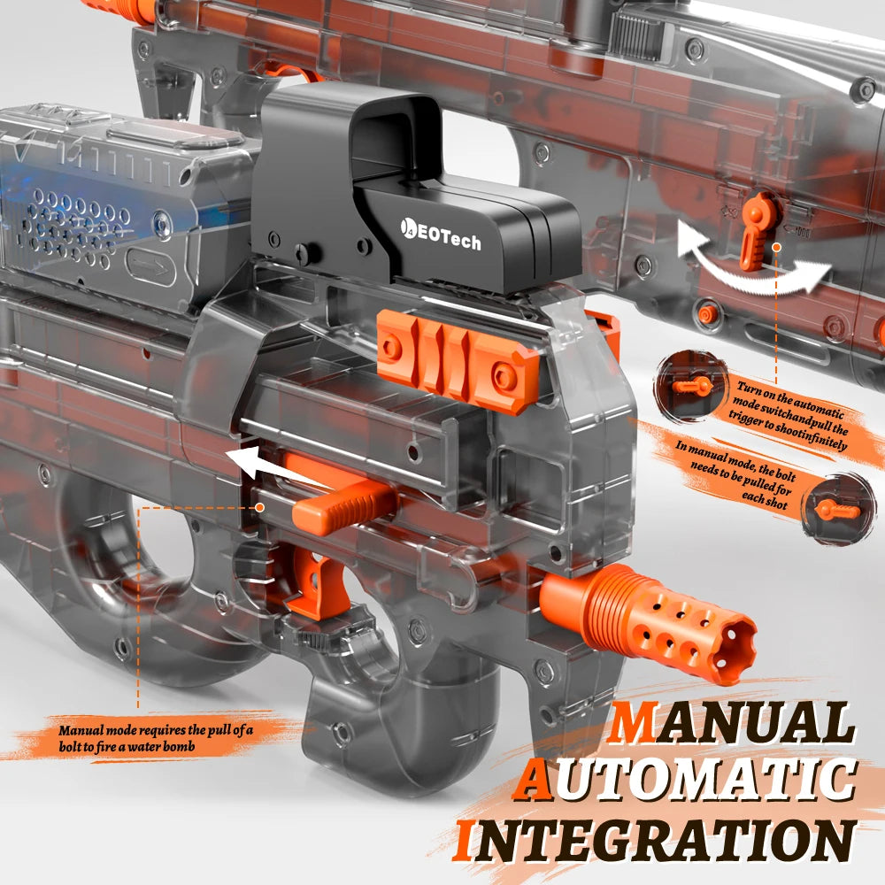 Yuizukeot Electric Gel Gun Transparent Black Lithium Battery