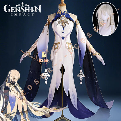 Genshin Impact Istaroth Cosplay Costume Wig Dress Uniform Tokoyo Ookami Kairos Four Shades Halloween Party for Women Girls Props