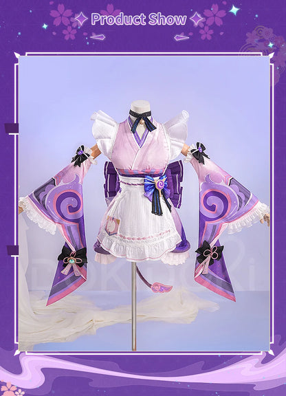 Yumemizuki Mizuki Cosplay Costume Game Genshin Impact【XS-2XL】DokiDoki-R Women Cute Dress Halloween Tail Plus Size