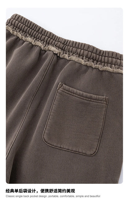 ZODF 2025 Winter Unisex Washed Fleece Straight Pants 400gsm Knitted Warm Loose Trousers HY1093