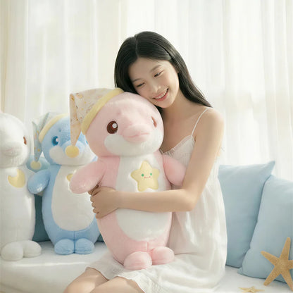 70cm Ocean Themed Decorative Pillow Chubby Dolphin and Seal Plushies Soft Toy Large Plush Sleeping Pillow Girl Boy Gift