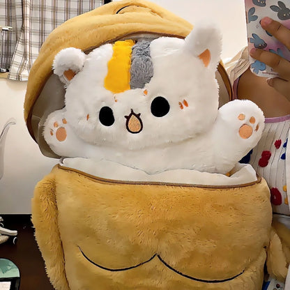 1pc Big Size Japan Taiyaki Cat Plushie Hiding in Sleeping Bag Bunny in Carrot Ferry Animals Plushie Throw Pillow For Kids Girl