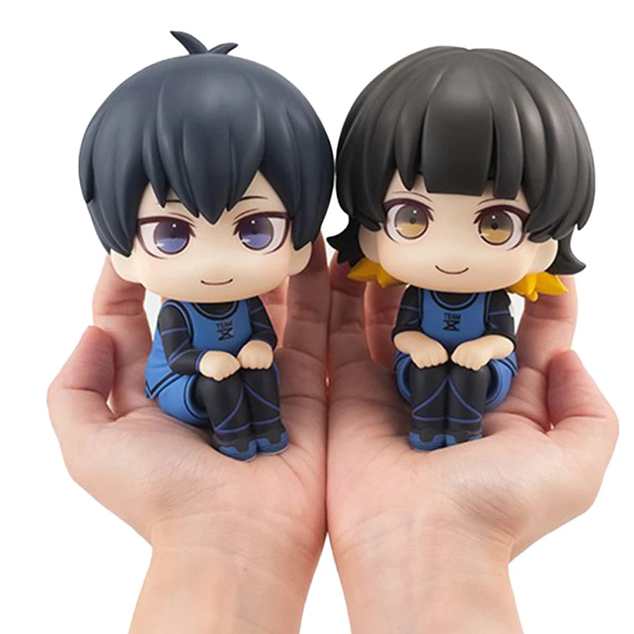10cm Q Version Kawaii Isagi Yoichi Anime Figure Blue Lock Nagi Seishiro Action Figure Chigiri Hyoma Figurine Collection Doll Toy