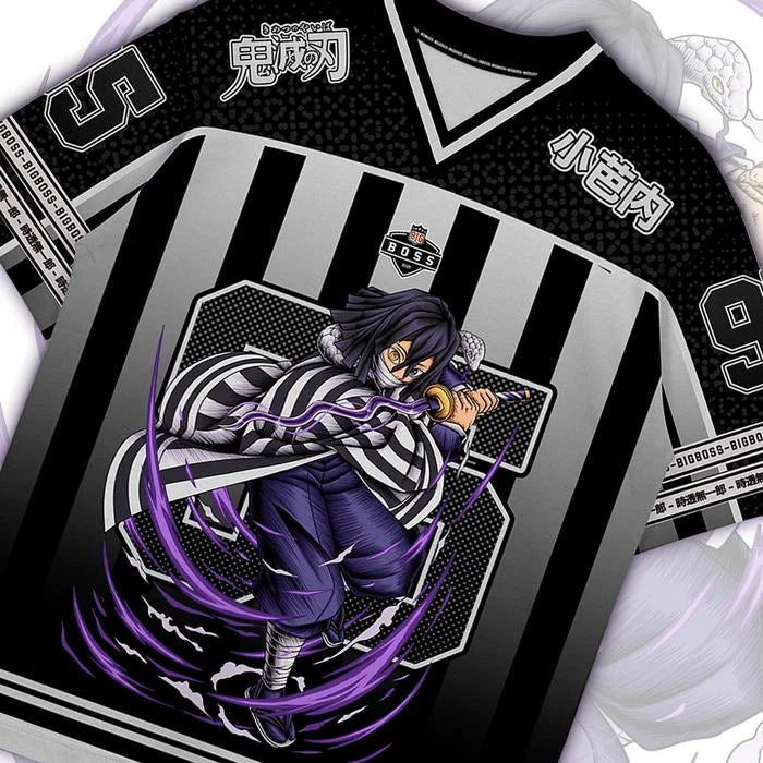 95 Jersey Demon Slayer Obanai Iguro Anime Series Jersey Korean Style Kpop Baseball Hockey Oversize T-shirt Daily Unisex Tops Tee