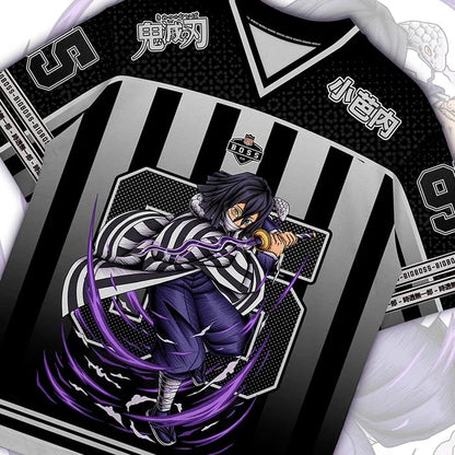 95 Jersey Demon Slayer Obanai Iguro Anime Series Jersey Korean Style Kpop Baseball Hockey Oversize T-shirt Daily Unisex Tops Tee