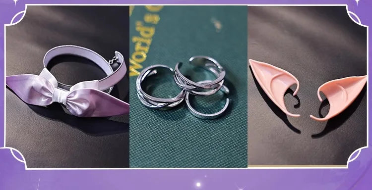 Honkai Star Rail Castorice Cosplay Costume Wig Dress Earrings Headwear Halloween Party for Women Girls Carnival Game Cos Props