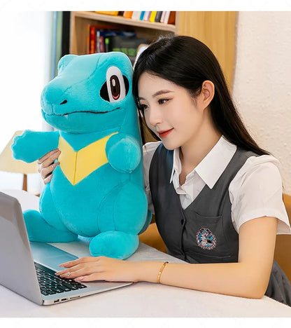 80CM Big Size Pokemon Totodile Plushies Waninoko Peluche Cartoon Anime Kawaii Ornament Comfortable Soft Doll Children Toy Gift