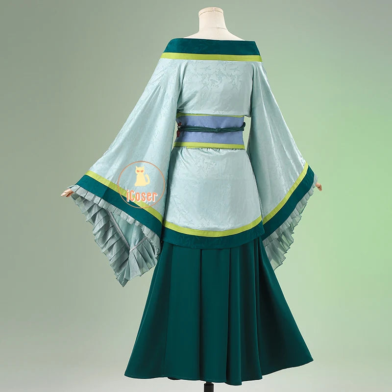 Anime The Apothecary Diaries Maomao Cosplay Costume La Clan Princess Green Dress Earrings Halloween Party for Women Girls iCoser