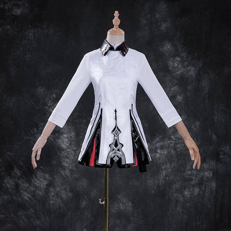 iCoser Arknights Exusiai The New Covenant Cosplay Costume Wig Uniform Luminous Headwear Halloween Party for Women Girls Carnival