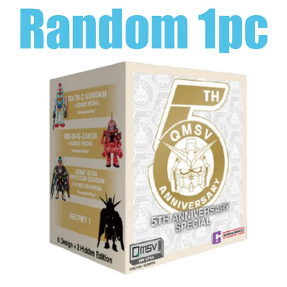 Original Bandai Gundam Blind Box QMSV 5TH Anniversary Special Toy Mystery Box RX-78-2 ZAKU FREEDOM XXXG-00W0 Action Figure Gift
