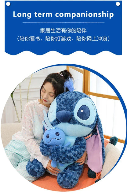 30/85cm Lilo and Stitch Disney Plush Toys Pink Kawaii Scrump Anime Cartoon Plushie Sakura Stich Dolls Soft Stuffed Gift for Kids