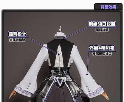 Zenless Zone Zero Vivian Cosplay Costume Wig Dress Uniform Headwear Mockingbird Carnival Halloween Party for Women Girls Props