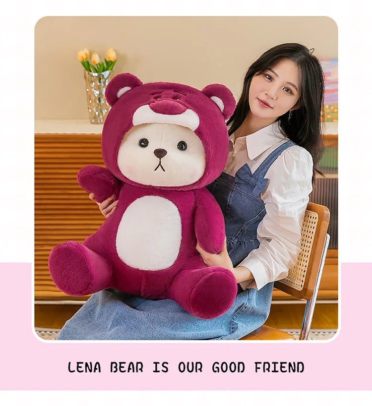 65cm Kawaii Little Bear Plush Doll Cute Soft Anime Lina Bear Plush Doll Cartoon Valentine's Day Birthday Gift Children's Holiday