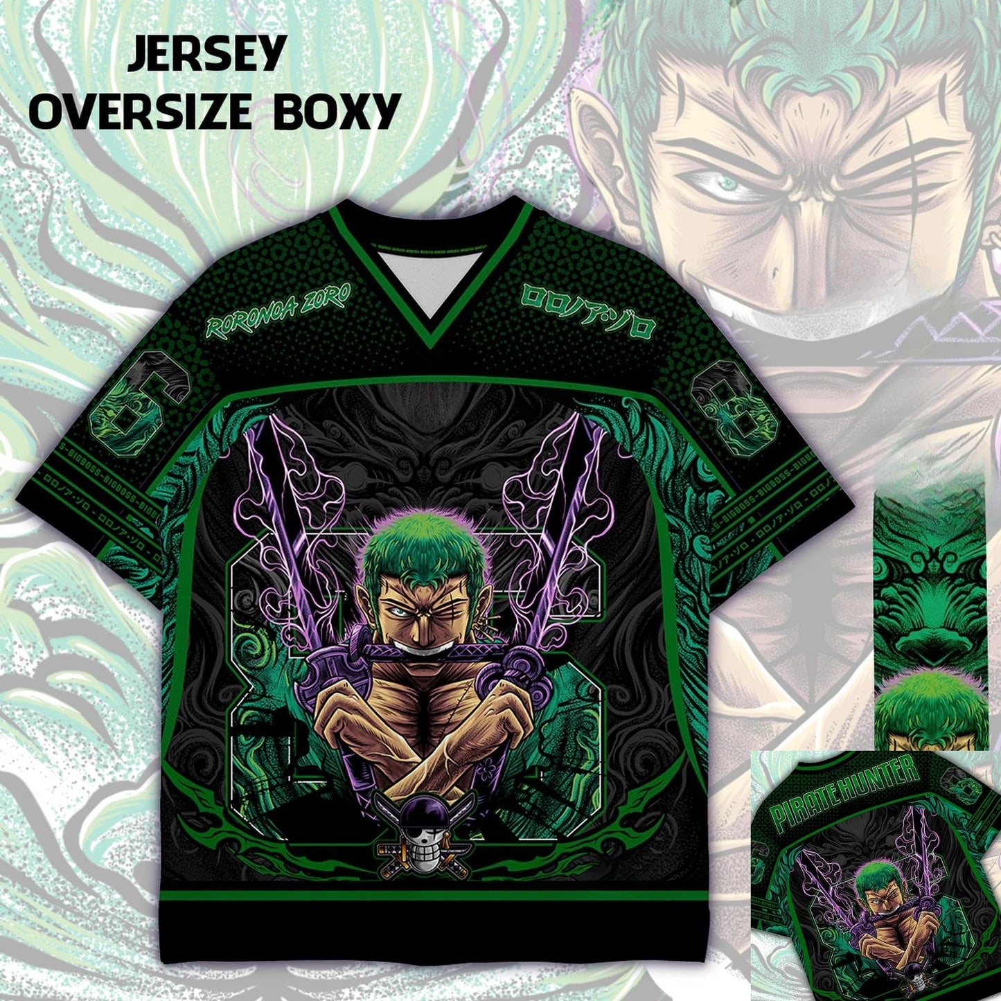 86 Jersey One Piece RORONOA ZORO Anime Y2k Korean Style Baseball Hockey T-shirt Fashion Streetwear Anime Daily Unisex Tops Tees