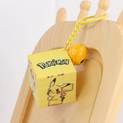 Pokemon Pikachu Mini Rubik's Cube Keychain Pendant Cute School Bag Pendant Thinking Cartoon Puzzle Kawaii Children Toys