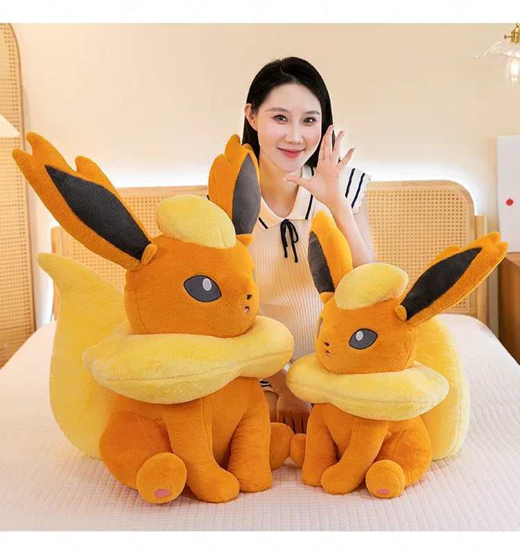 45/80cm Flareon Pokemon Plush Toys Large Anime Doll Cute Pillow Cartoon Giant Pokémon Plushie Stuffed Gift for Kids Christmas