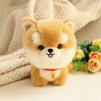 ZU Kawaii Teddy Pets Lifelike Fluffy Puppy Soft Doll Cute Small Chow Pomeranian Corgi Yorkie Dog Plush Toys Gift For Girl