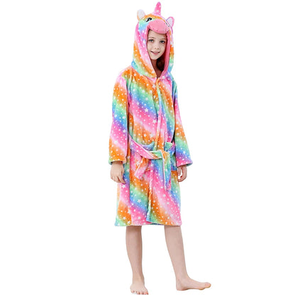 Kids Bath Robe Boys Clothes 2025 Winter Pajamas Warm Child Loungewear Toddler Girls Bathrobe 3 to 4 5 6 7 8 9 10 11 12 13 Years