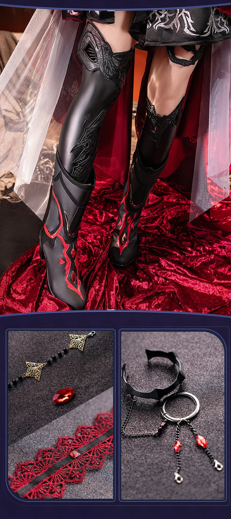 Abyss Lord Heroine Cosplay Costume Game Love and Deepspace【XS-2XL】DokiDoki-R Women Red Dress Halloween Qinche Sylus Plus Size