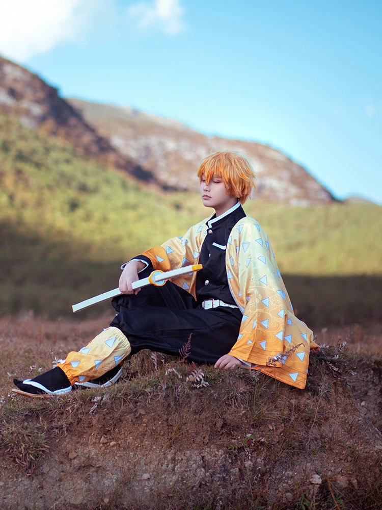 IN STOCK Agatsumaa Zenitsuu Cosplay Costume Anime DokiDoki-SR Men Uniform Costume Zenitsuu Cosplay Haori