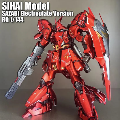 SIHAI Model SAZABI RG 1/144 MSN-04 Electroplate Version Assembly Model Kit Toys Action Figures Robot Plastic Model Kits Gift