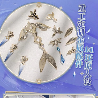 iCoser Genshin Impact Skirk Cosplay Costume Wig Dress New Skin Uniform Headwear Metal Props Halloween Party Women Girls Carnival