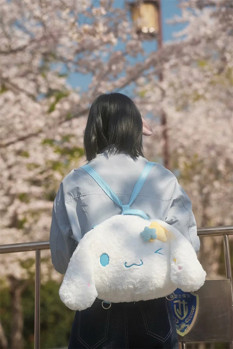 Sanrio Cinnamoroll Shoulder Bag Multipurpose Handbag Kawaii Backpack Messenger Bag Plush Bag My Melody Sweet Piano Lolita Bag