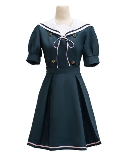 Kaoruko Waguri Cosplay Summer Skirt Dark Blue Dress Anime The Fragrant Flower Blooms with Dignity Halloween Cosplay Costume Girl