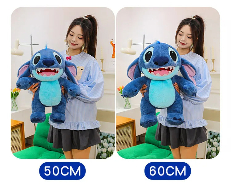 Disney Lilo & Stitch Plush Toys Kawaii Anime Plushie Dolls Open Mouth Stitch Soft Pillows Stuffed 30-60cm Gifts for Childrens
