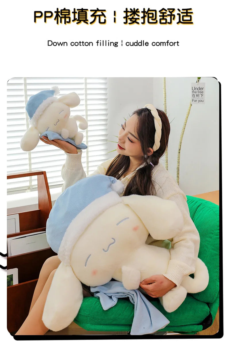 50CM Sanrio Sleeping Cartoon Anime Cinnamoroll Plushies Stuffed Animal Home Decoration Peluche Sleeping Pillow Holiday Gifts