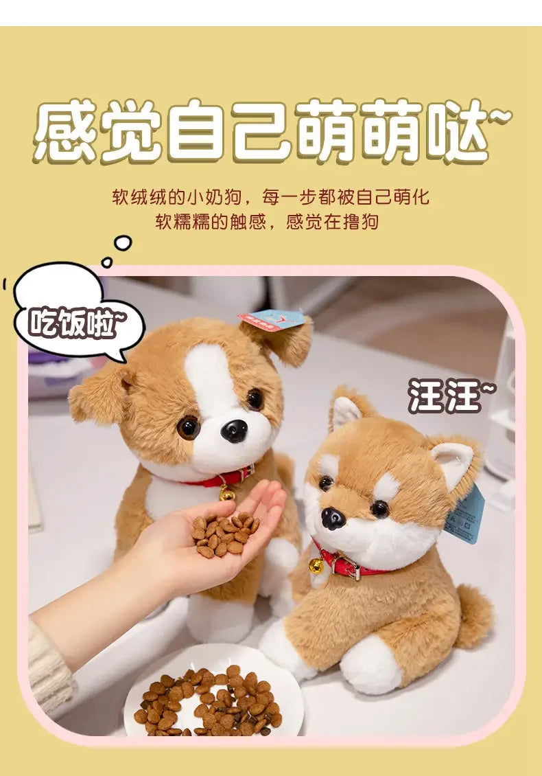 Cute Dog Plush Toy Soft Kawaii Puppy Doll Cartoon Animal Corgi Shiba Inu Pug Dog Stuffed Pillow Children Birthday Christmas Gift