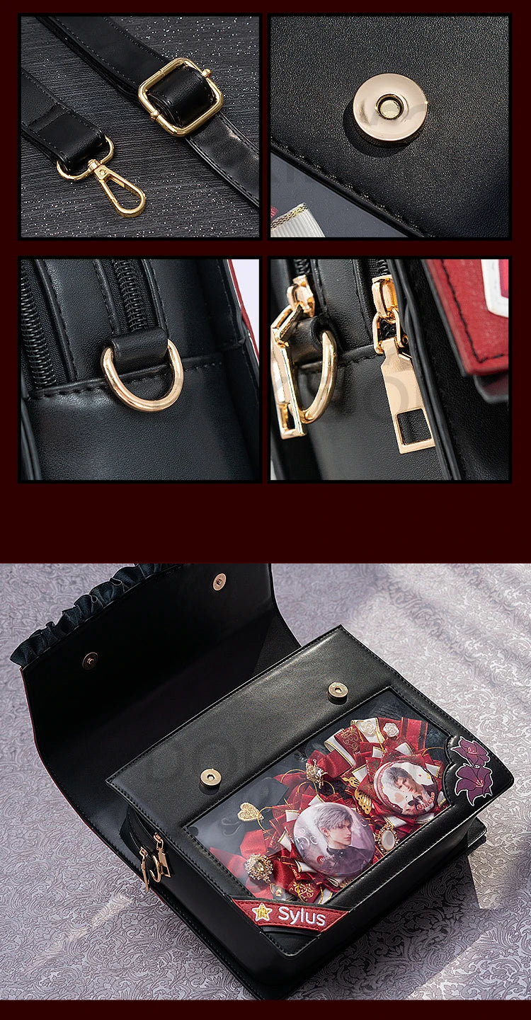 IN STOCK Sylus Cosplay Doujin Bag Game Love and Deepspace DokiDoki Sylus Itabag Red Black School Bag Cosplay Prop