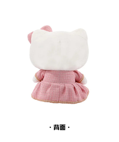 Sanrio Plush Cat Stuffed Animal Doll Large Checkered Skirt Kawaii Pillow Toy for Kids Birthday Christmas Gift for Girls Bedtime