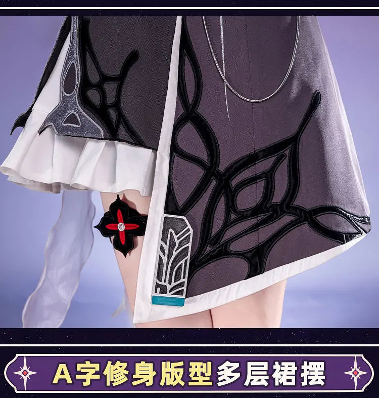 Honkai Star Rail Evernight March 7th Cosplay Costume Dress Headwear Mysterious Foreign Guest Halloween Party for Women iCoser
