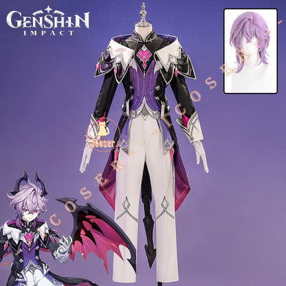 Genshin Impact Durin Cosplay Costume Wig Uniform Headwear Halloween Party for Women Men Girls Christmas Game Role Play Outfit