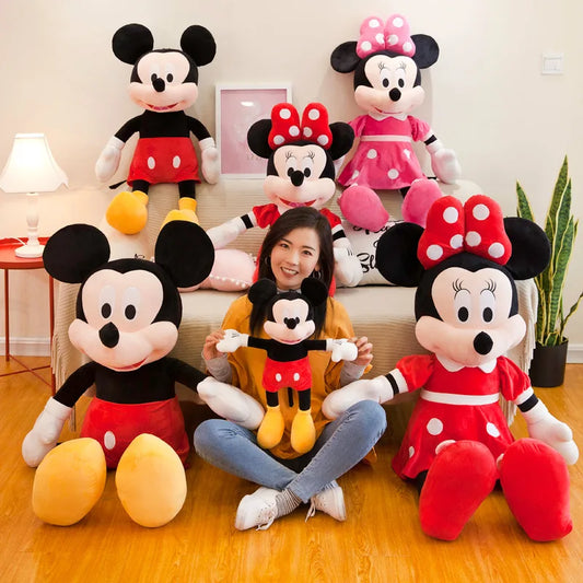 35-100cm Disney Couples Mickey Mouse Minnie Kawaii Plush Toys Children Gifts Plush Toys Doll Birthday Gift For Girlfriend Girls
