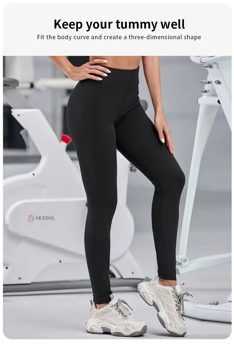 Women High Waist Sport Leggings Push Up Naked Feeling Yoga Running Gym Tights