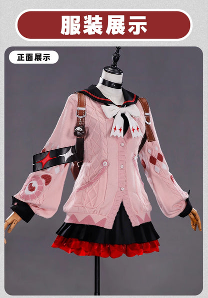 Zenless Zone Zero Ukinami Yuzuha Cosplay Costume Wig Skirt Sweater Uniform Backpack Headwear Spook Shack Halloween Party Women