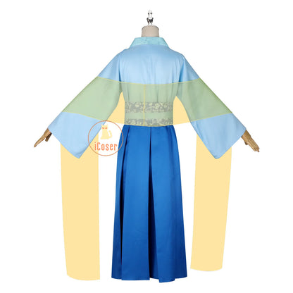 Anime The Apothecary Diaries Maomao Cosplay Costume Wig Blue Dress Hanfu Hunting Outfit Halloween Party for Women Girls iCoser
