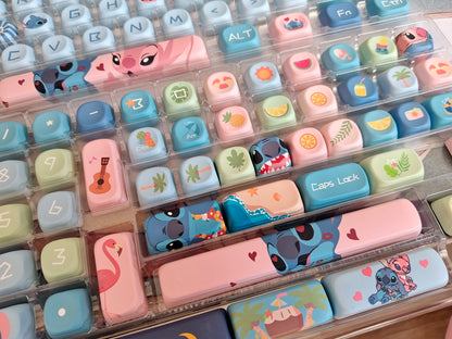 Disney  New Style Shinagawa Stizai Star Kabi Interstellar Kawaii Blue Baby Theme Keycaps Moa High Five Sided Thermal Sublimation