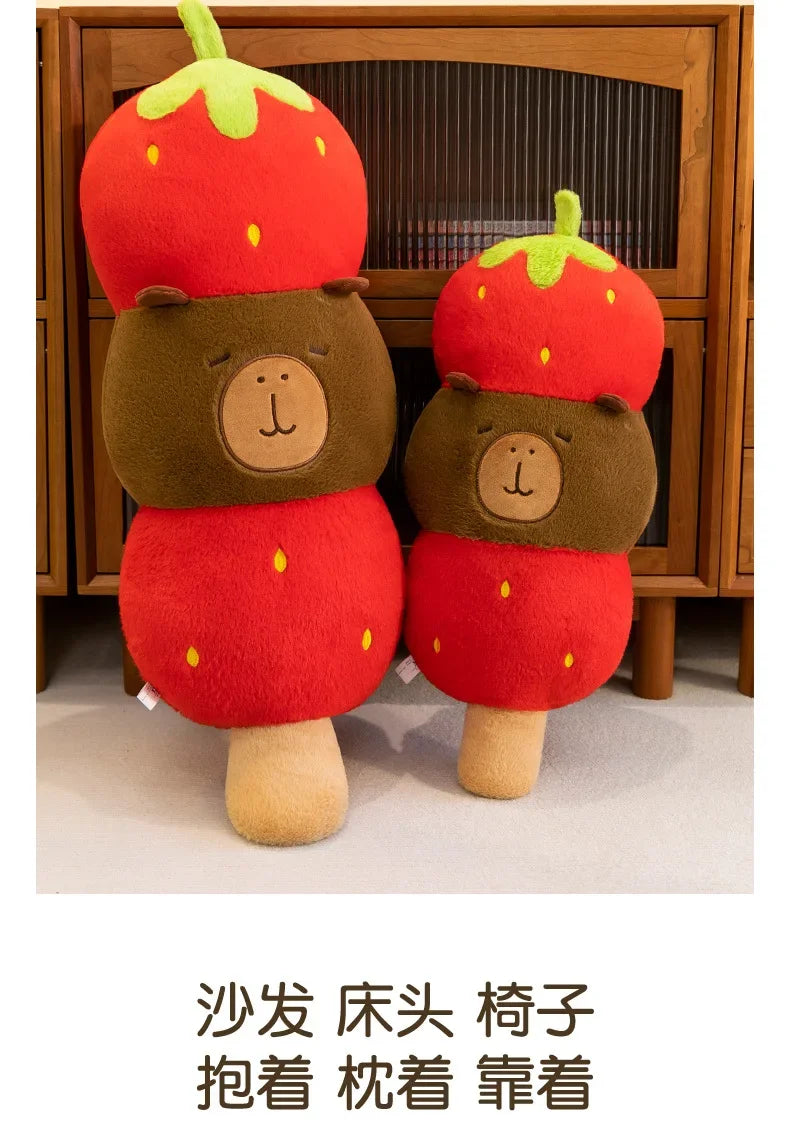 New 60-80cm Kawaii Creative Capybara Series Plush Toys Cartoon Stuffed Animals Soft Indoor Ornament for Children's Pillows