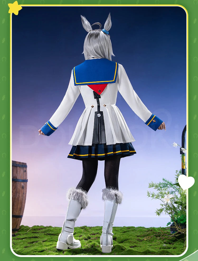 Oguri Cap Cosplay Costume Game【XS-2XL】DokiDoki-R Women Cute Performance Costume Oguri Cap White Cosplay Suits Plus Size