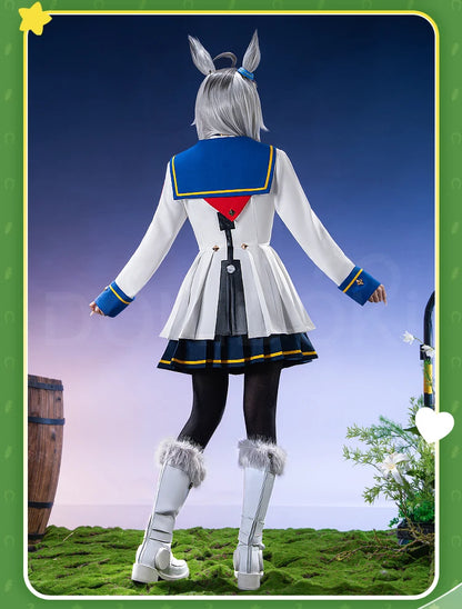 Oguri Cap Cosplay Costume Game【XS-2XL】DokiDoki-R Women Cute Performance Costume Oguri Cap White Cosplay Suits Plus Size