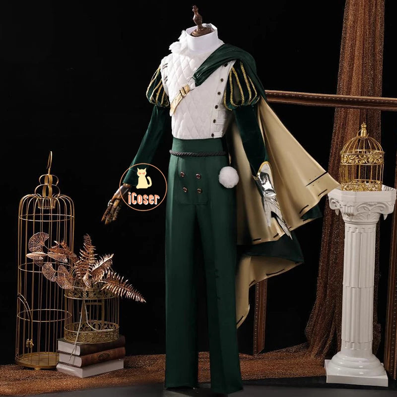 Identity V Knight Cosplay Costume Wig Uniform Richard Sterling Glasses Roy Ramit Halloween Party for Women Men Carnival Cos Prop